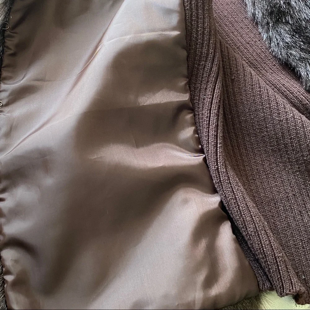 💜💜 Women’s Style & Co Faux Fur Sweater Vest S…